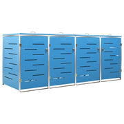Quadruple Wheelie Bin Shed 276.5x77.5x112.5 cm Stainless Steel