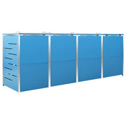 Quadruple Wheelie Bin Shed 276.5x77.5x112.5 cm Stainless Steel