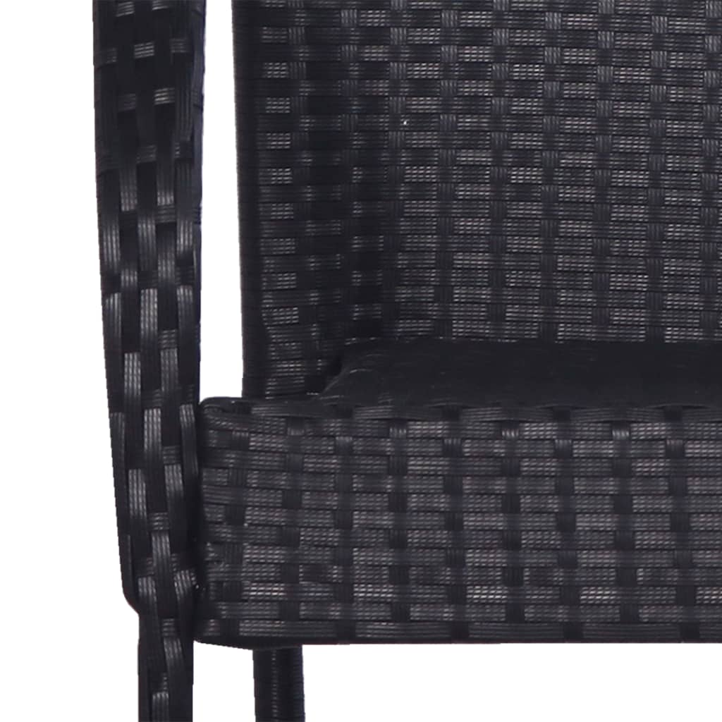 Dining Set | Black | Solid Acacia wood, Powder-Coated Steel, PE rattan