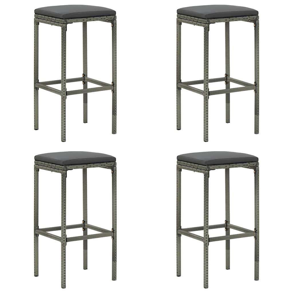 5 Piece Patio Bar Set with Cushions Gray