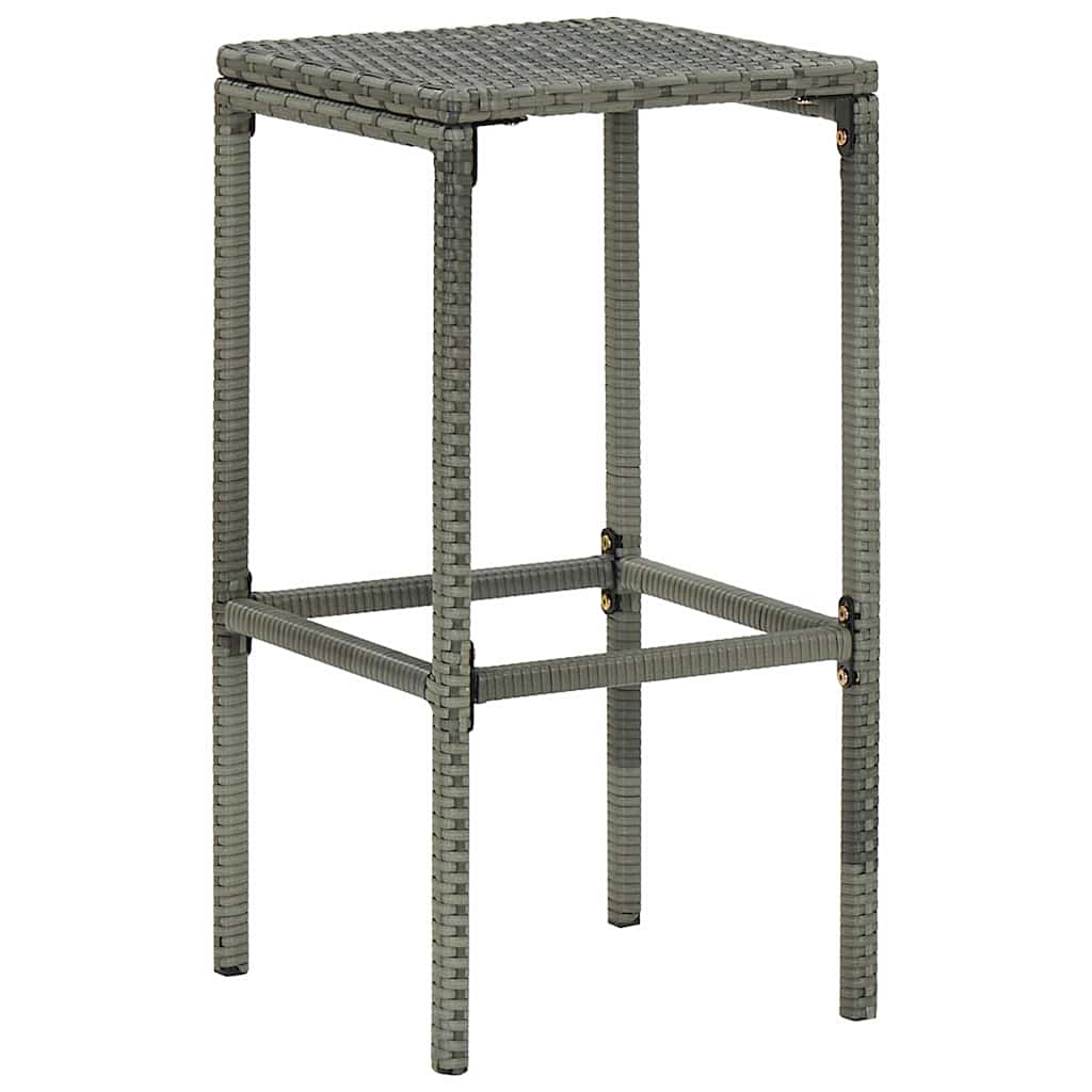 5 Piece Patio Bar Set with Cushions Gray