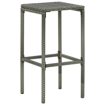 5 Piece Patio Bar Set with Cushions Gray