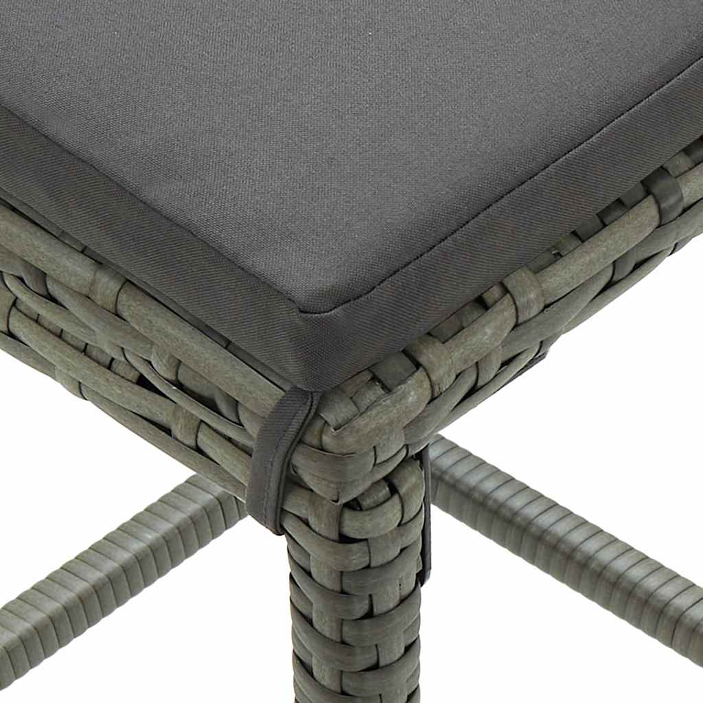 5 Piece Patio Bar Set with Cushions Gray