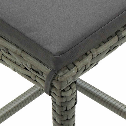 5 Piece Patio Bar Set with Cushions Gray