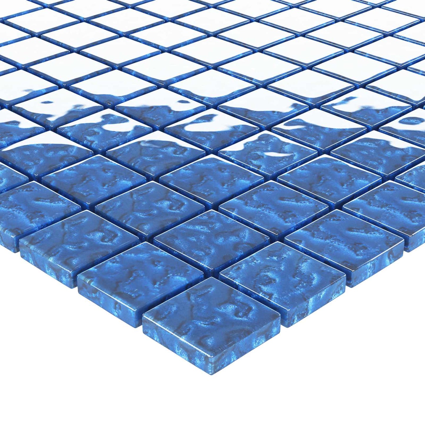 Mosaic Tile 11 pcs Blue 50 x 50 cm Glass