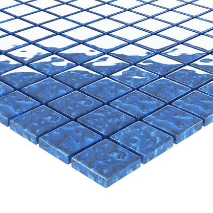 Mosaic Tile 11 pcs Blue 50 x 50 cm Glass