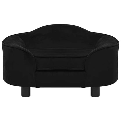 Dog Sofa | Black | Plush | 67 x 47 x 36 cm | Dog Sofa | Rectangular