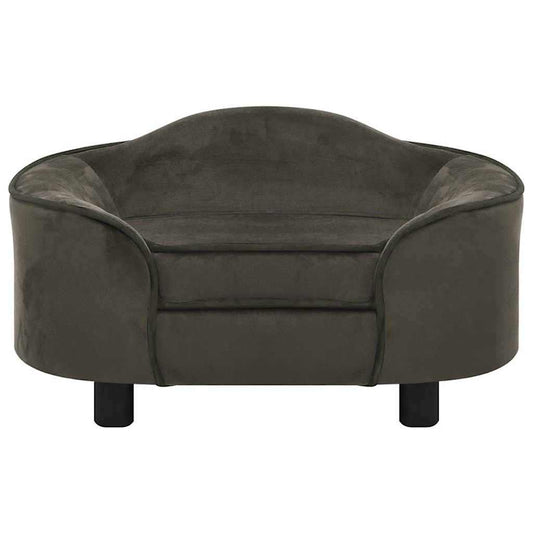 Dog Sofa Dark Grey 67x47x36 cm Plush