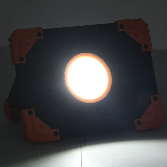 LED Floodlight | Black and Orange | ABS | Compact | Portable