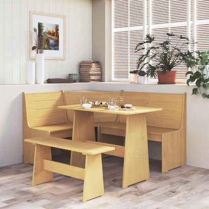 Corner Bench REINE 151 cm Honey Brown Solid Wood Pine