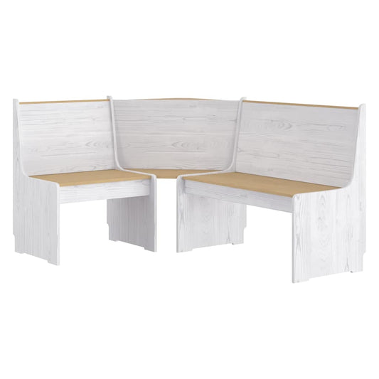 Corner Bench | Honey brown and white | Solid pinewood | Medium