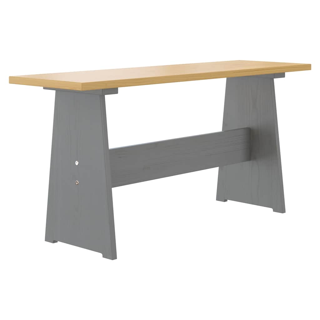 Dining Table with Bench REINE Honey Brown&Grey Solid Wood Pine