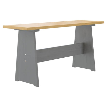 Dining Table with Bench REINE Honey Brown&Grey Solid Wood Pine