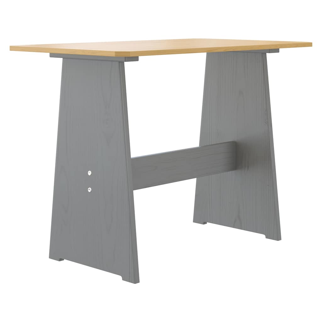 Dining Table with Bench REINE Honey Brown&Grey Solid Wood Pine
