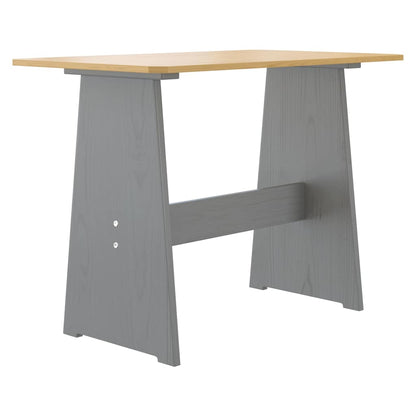 Dining Table with Bench REINE Honey Brown&Grey Solid Wood Pine