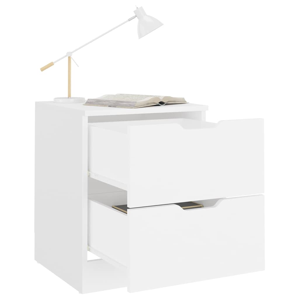 326724 vidaXL Bedside Cabinets 2 pcs White 40x40x50 cm Engineered Wood