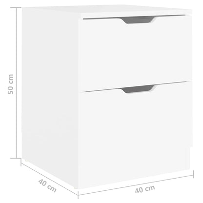 326724 vidaXL Bedside Cabinets 2 pcs White 40x40x50 cm Engineered Wood