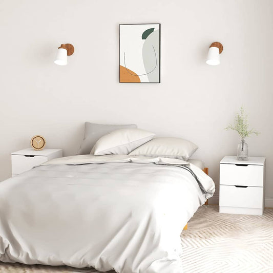 326724 vidaXL Bedside Cabinets 2 pcs White 40x40x50 cm Engineered Wood