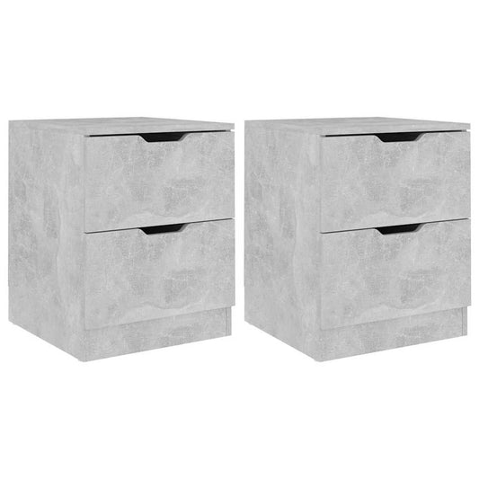 326732 vidaXL Bedside Cabinets 2 pcs Concrete Grey 40x40x50 cm Engineered Wood