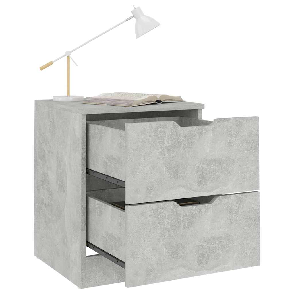 326732 vidaXL Bedside Cabinets 2 pcs Concrete Grey 40x40x50 cm Engineered Wood