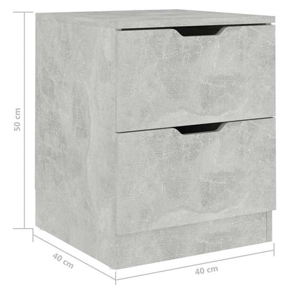 326732 vidaXL Bedside Cabinets 2 pcs Concrete Grey 40x40x50 cm Engineered Wood