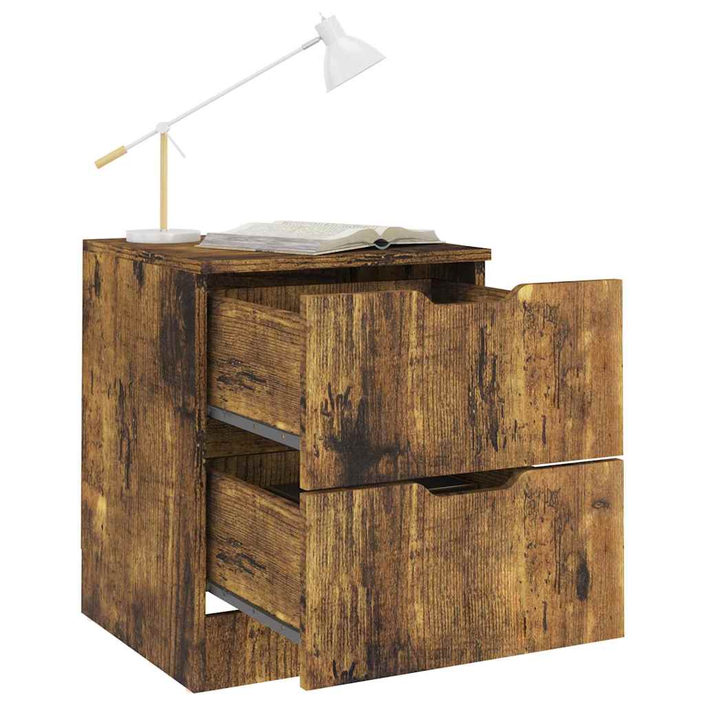 326739 vidaXL Bedside Cabinet Smoked Oak 40x40x50 cm Engineered Wood