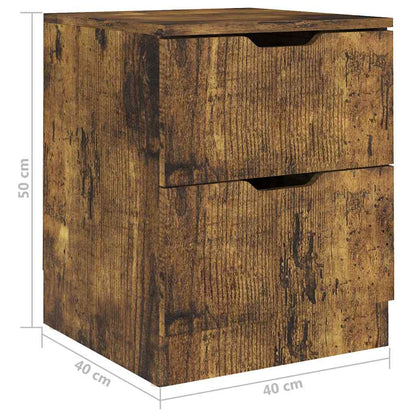 326739 vidaXL Bedside Cabinet Smoked Oak 40x40x50 cm Engineered Wood