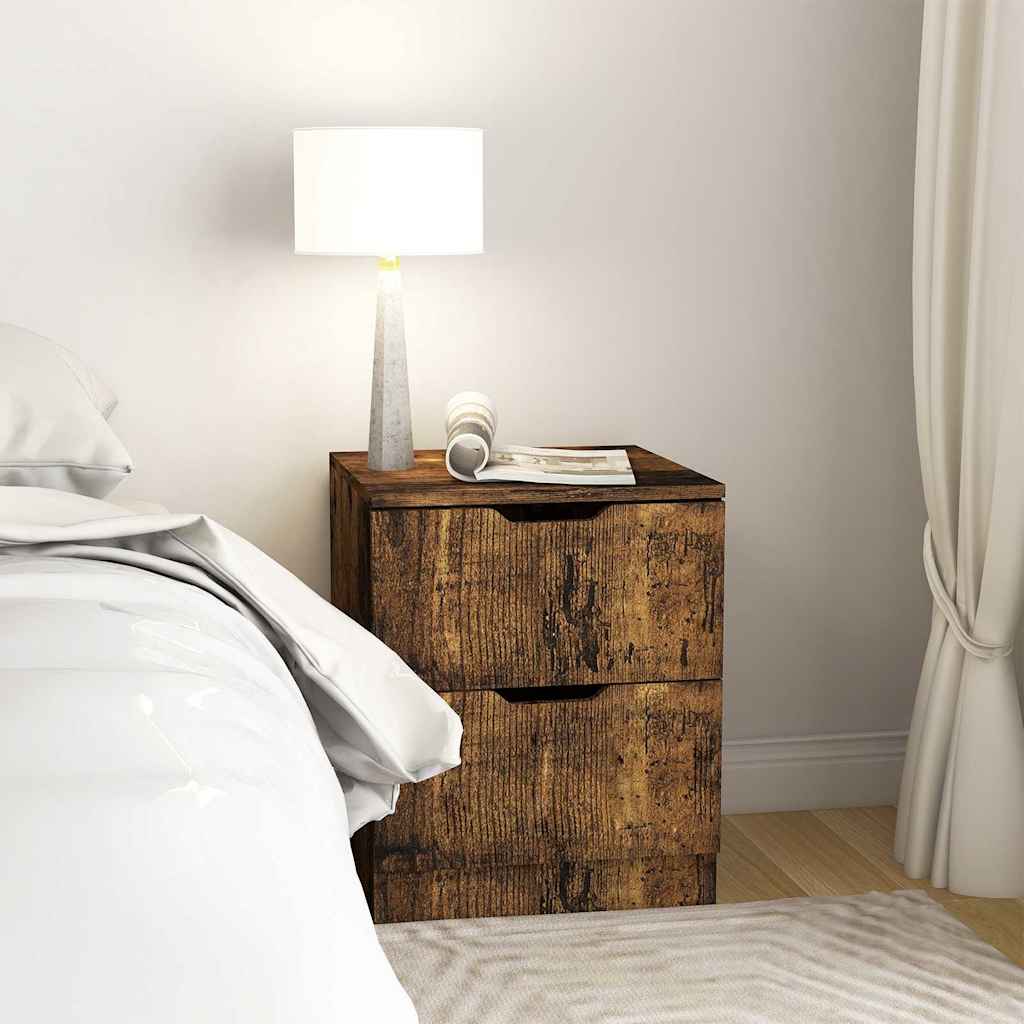 326739 vidaXL Bedside Cabinet Smoked Oak 40x40x50 cm Engineered Wood