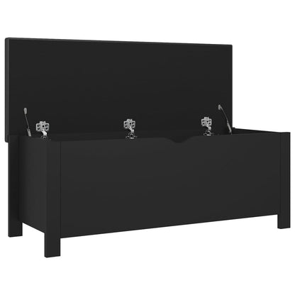 Storage Box with Cushion Black 41.3"x15.7"x17.7" Engineered Wood