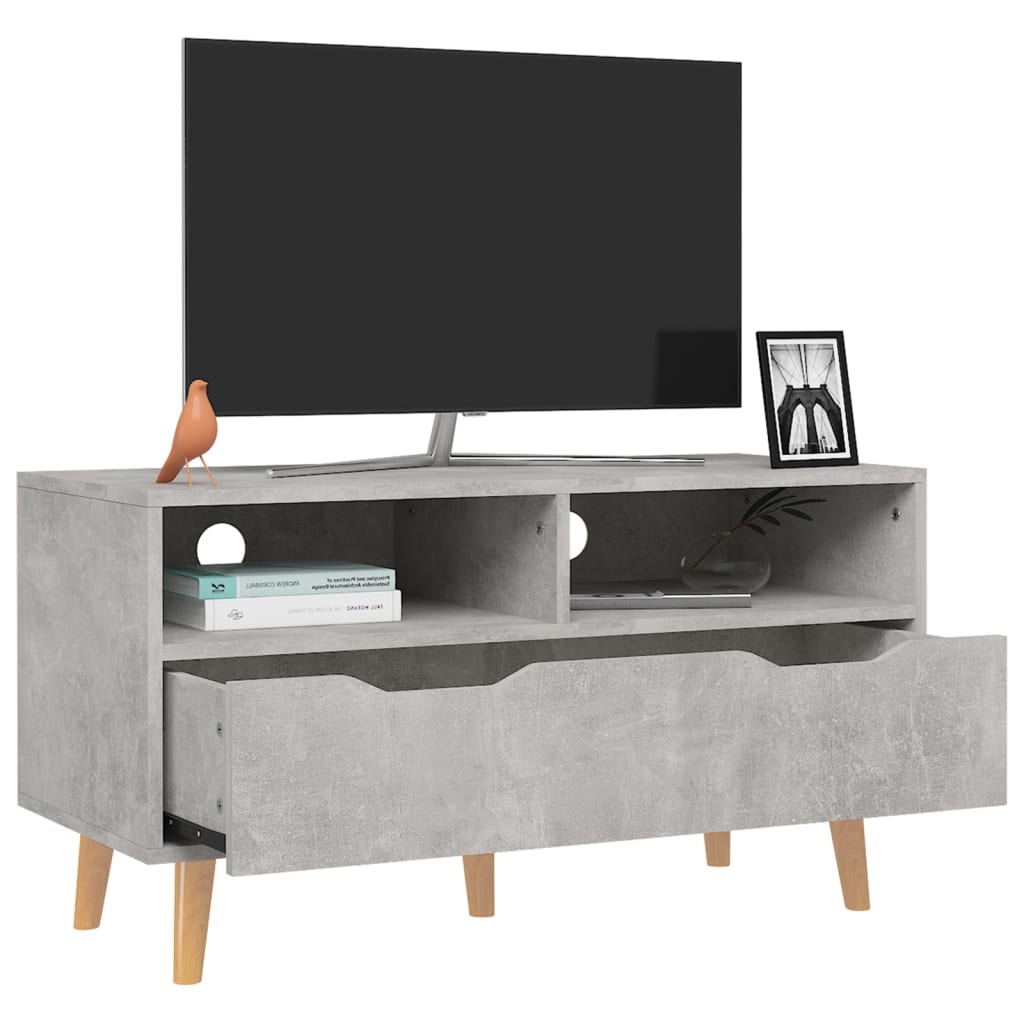 TV Cabinet Concrete Grey Engineered Wood Medium TV Cabinet