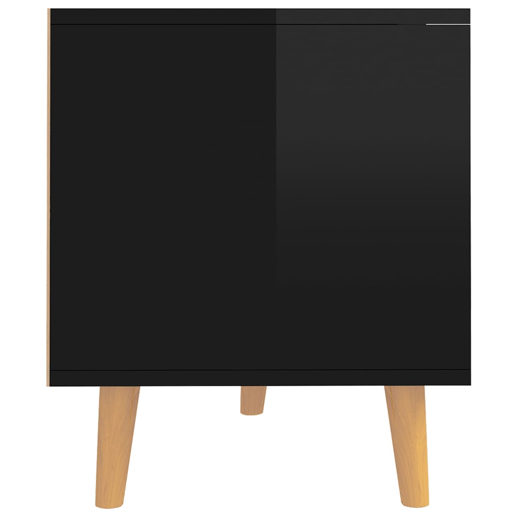 TV Stand High Gloss Black 35.4"x15.7"x19.1" Engineered Wood