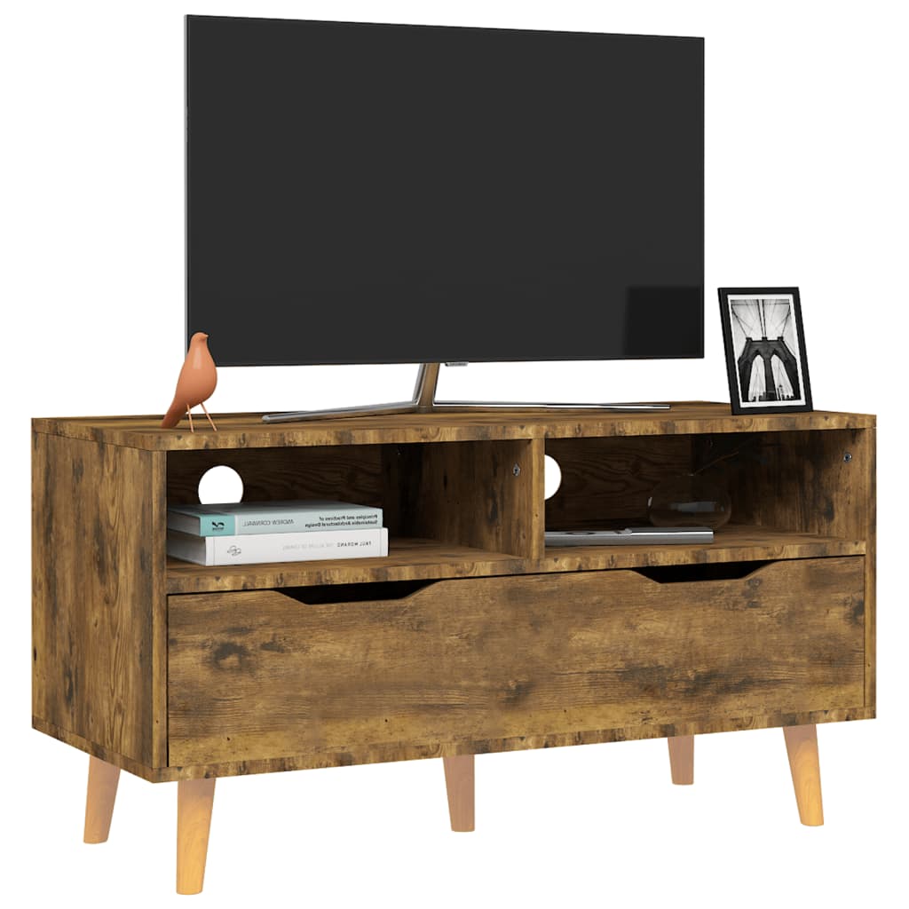 TV Cabinet Smoked Oak Engineered Wood 35.4 x 15.7 x 19.1 in