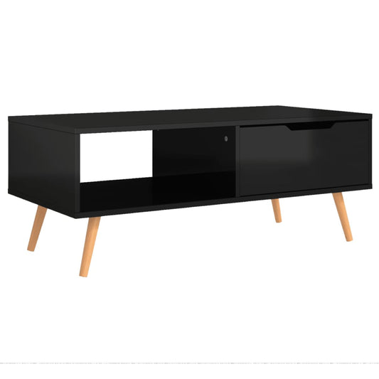 Coffee Table High gloss black Engineered wood, MDF Medium