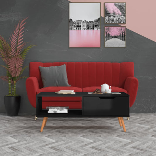 Coffee Table High gloss black Engineered wood, MDF Medium