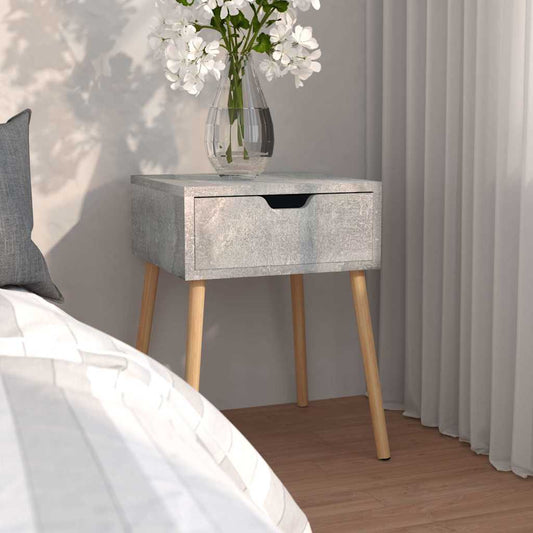 Bedside Cabinet | Concrete grey | Engineered wood | Medium