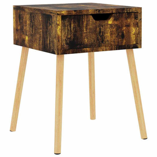 Bedside Cabinet | Smoked oak | Engineered Wood | 40x40x56 cm