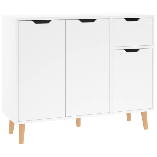 Sideboard | High gloss white | Engineered wood | 90x30x72 cm | Storage