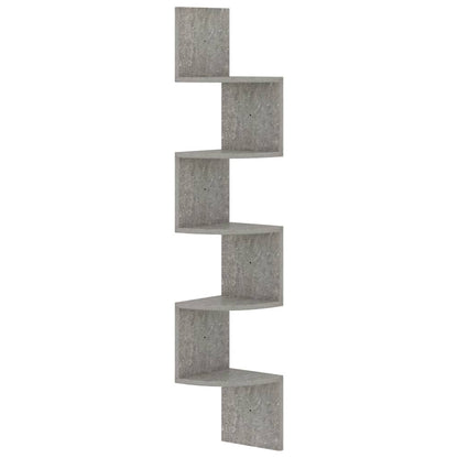 Wall Corner Shelf Concrete Grey Engineered Wood Medium
