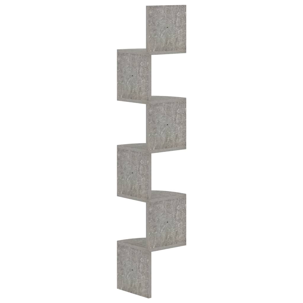 Wall Corner Shelf Concrete Grey Engineered Wood Medium