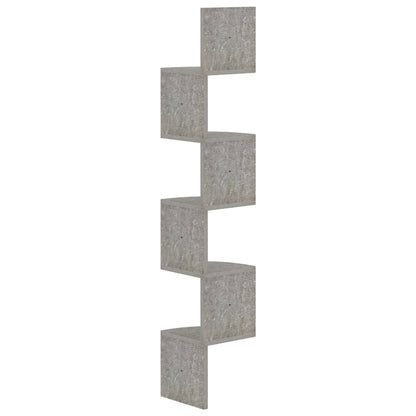 Wall Corner Shelf Concrete Grey Engineered Wood Medium
