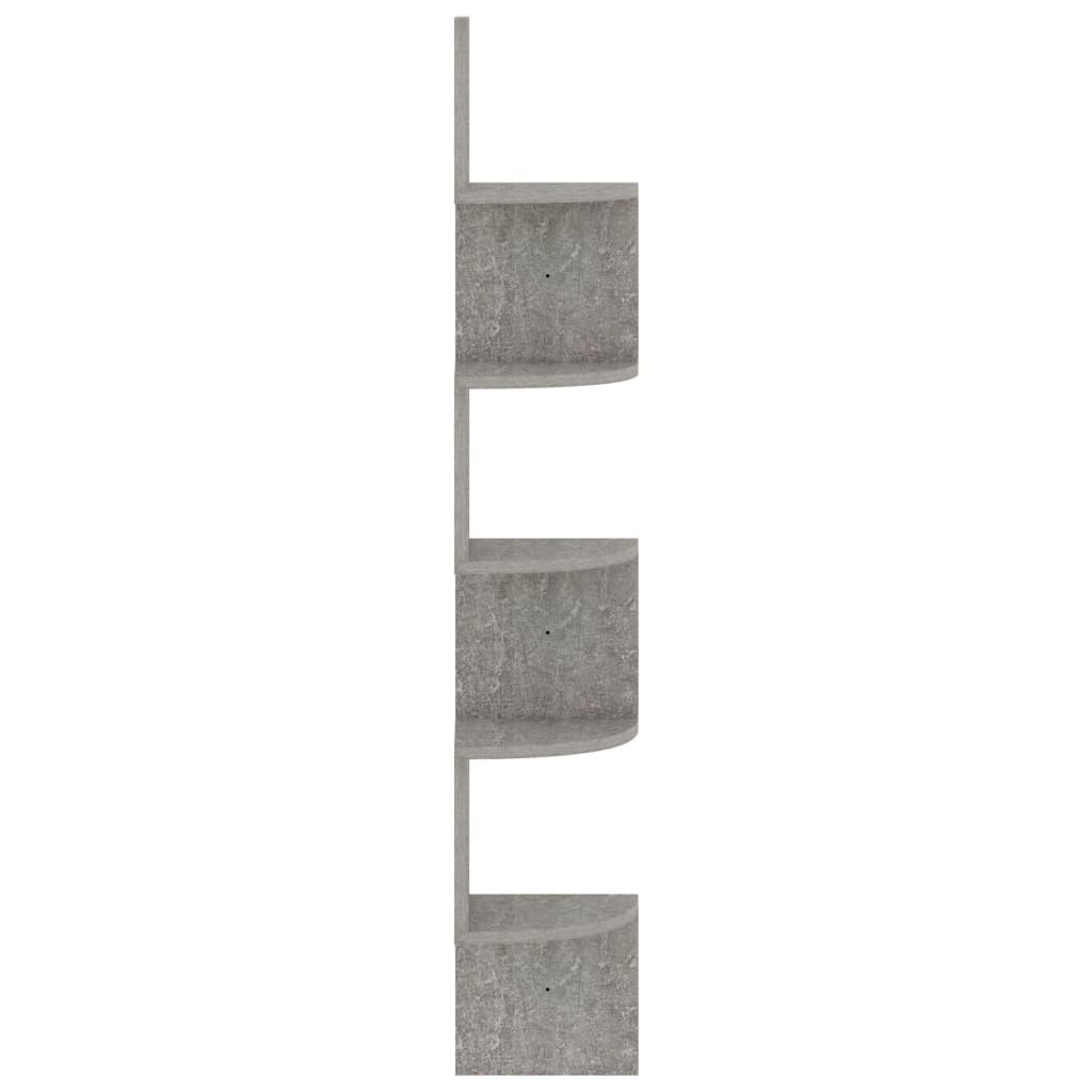Wall Corner Shelf Concrete Grey Engineered Wood Medium