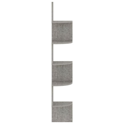 Wall Corner Shelf Concrete Grey Engineered Wood Medium