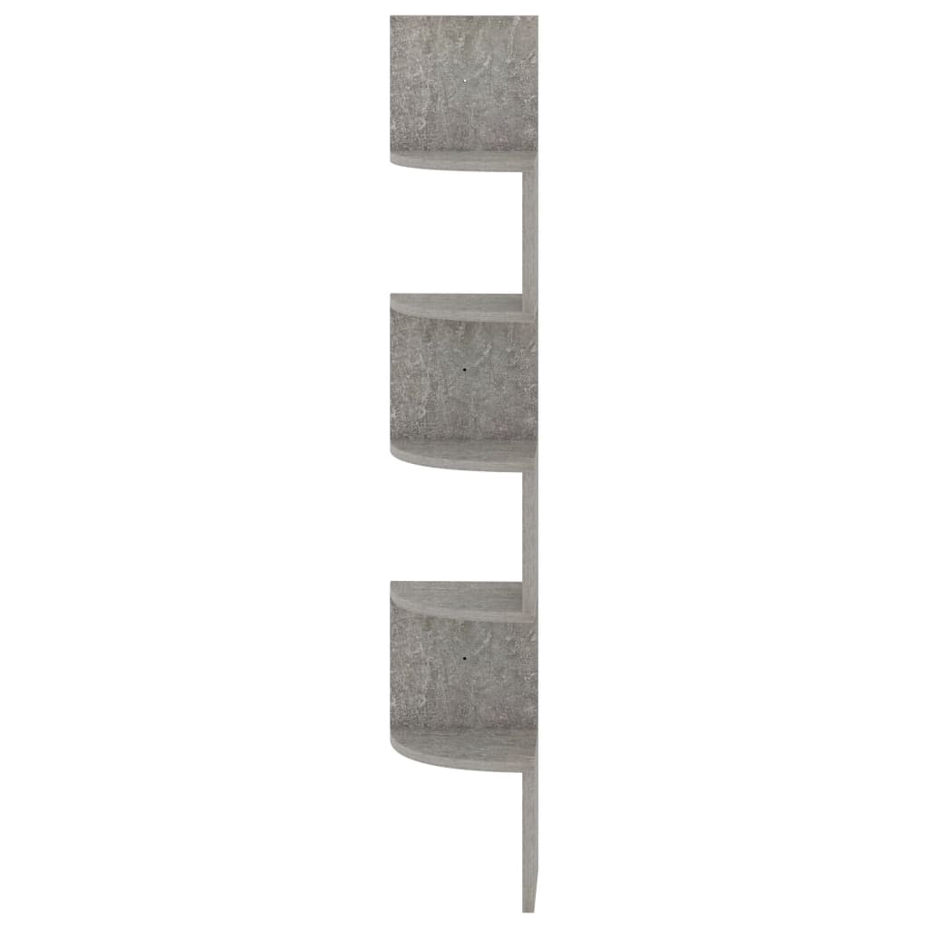 Wall Corner Shelf Concrete Grey Engineered Wood Medium