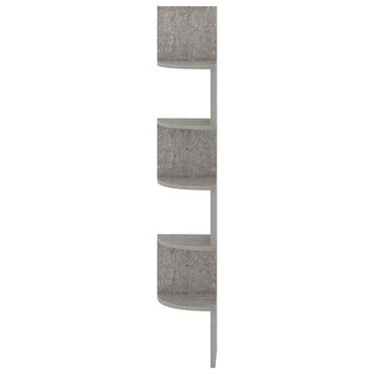 Wall Corner Shelf Concrete Grey Engineered Wood Medium