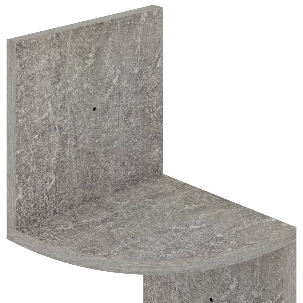 Wall Corner Shelf Concrete Grey Engineered Wood Medium