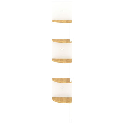 Wall Corner Shelf White and Sonoma Oak 19x19x123 cm Engineered Wood