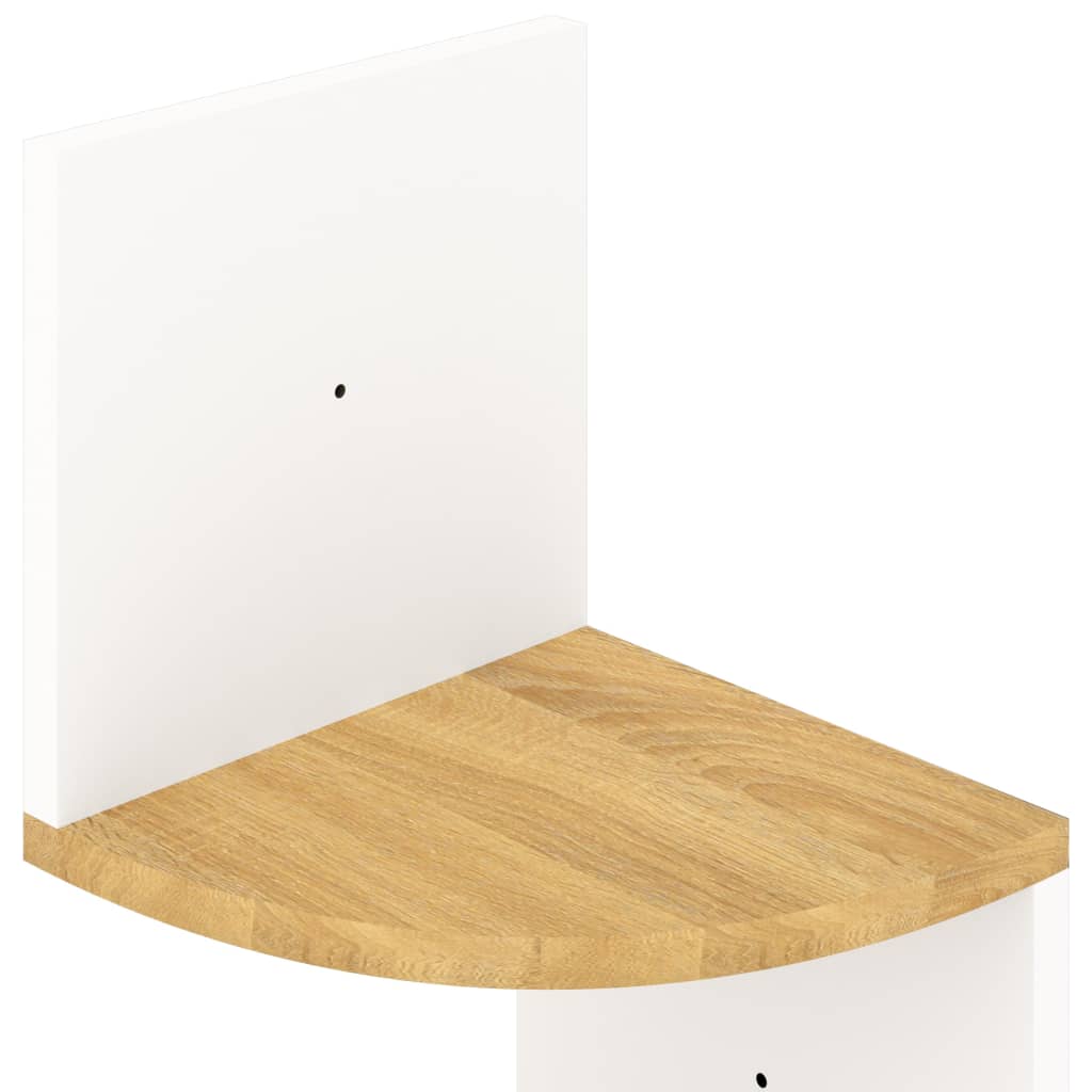 Wall Corner Shelf White and Sonoma Oak 19x19x123 cm Engineered Wood