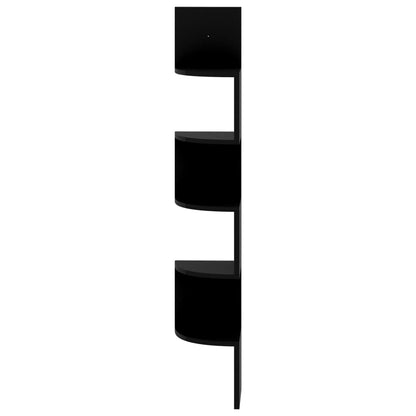 Wall Corner Shelf High gloss black Engineered Wood Compact Other