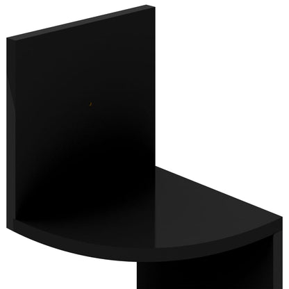 Wall Corner Shelf High gloss black Engineered Wood Compact Other