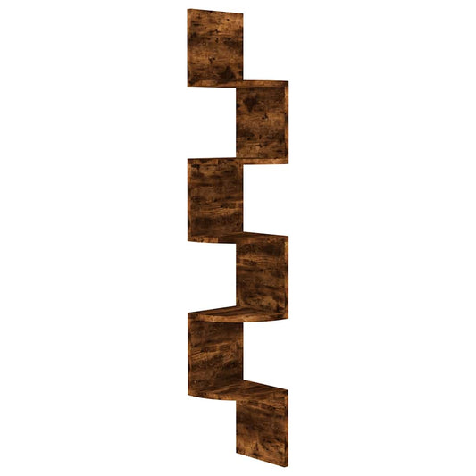 Wall Corner Shelf | Smoked oak | Engineered wood | Medium | Wall mounting